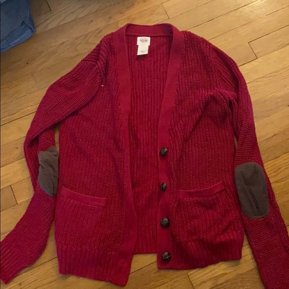 Red button up cardigan